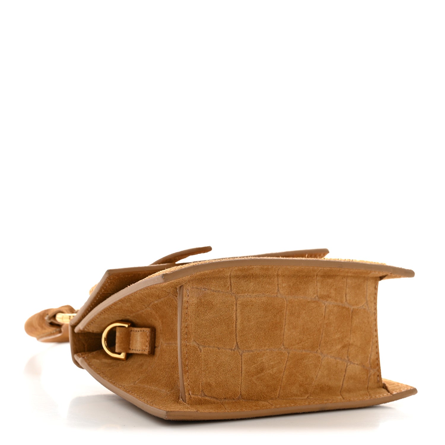 Jacquemus Suede Crocodile Embossed Le Chiquito Moyen Brown 5 of 12