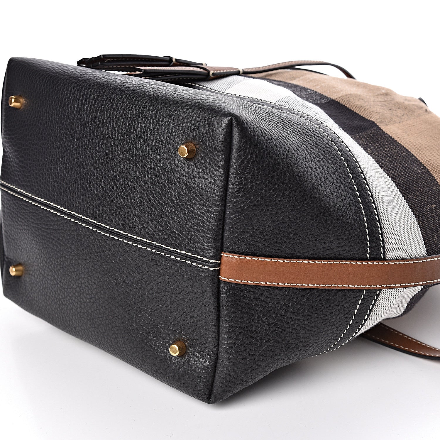 Burberry Canvas House Check Medium Bucket Tan 9 of 10