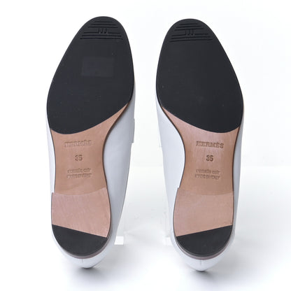 Hermes Calfskin Womens Paris Loafers 35 White 5 of 9