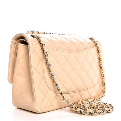 Chanel Lambskin Quilted Jumbo Double Flap Beige Clair 3 of 7