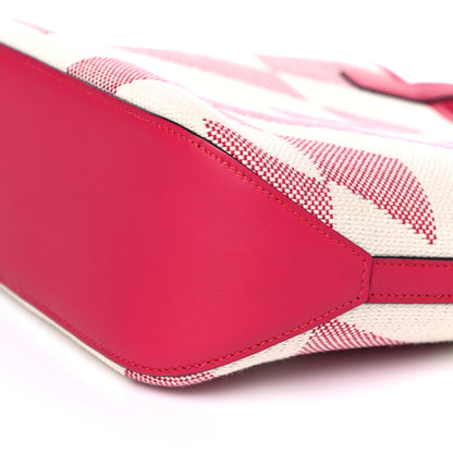 Hermes Swift Toile H Cabas H En Biais 27 Ecru Framboise 10 of 12