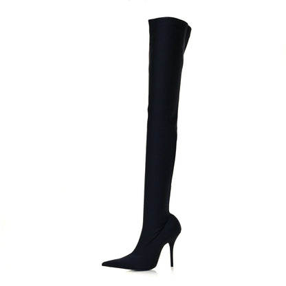 Balenciaga Spandex Pointed Toe Knife Thigh High Boots 39 Black 1 of 7