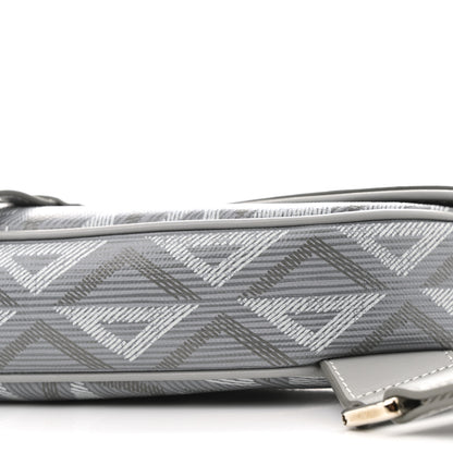 Christian Dior Coated Canvas Calfskin CD Diamond Mens Saddle Bag Gray 10 of 12