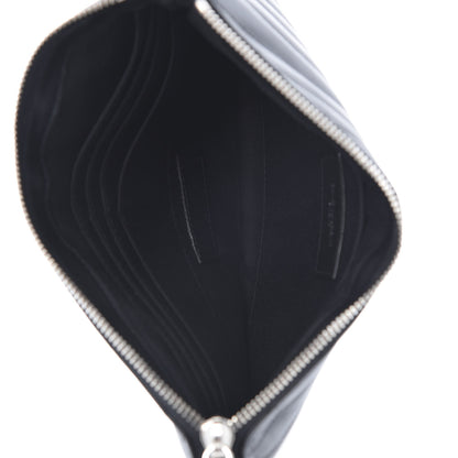 Saint Laurent Calfskin Matelasse Chevron Monogram A5 Wristlet Black 5 of 8