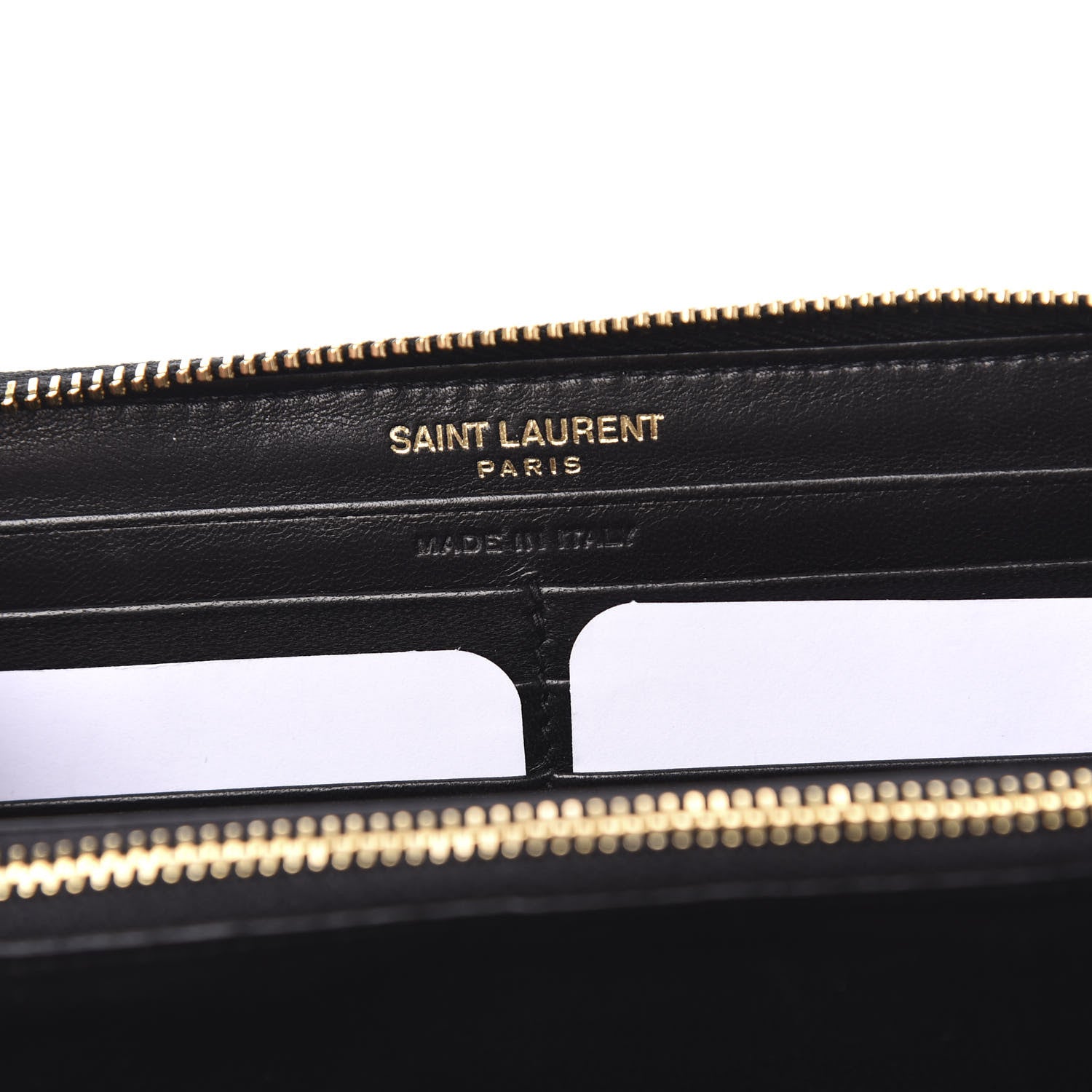 Saint Laurent Lambskin Matelasse Monogram Vicky Zip Around Wallet Black 6 of 7