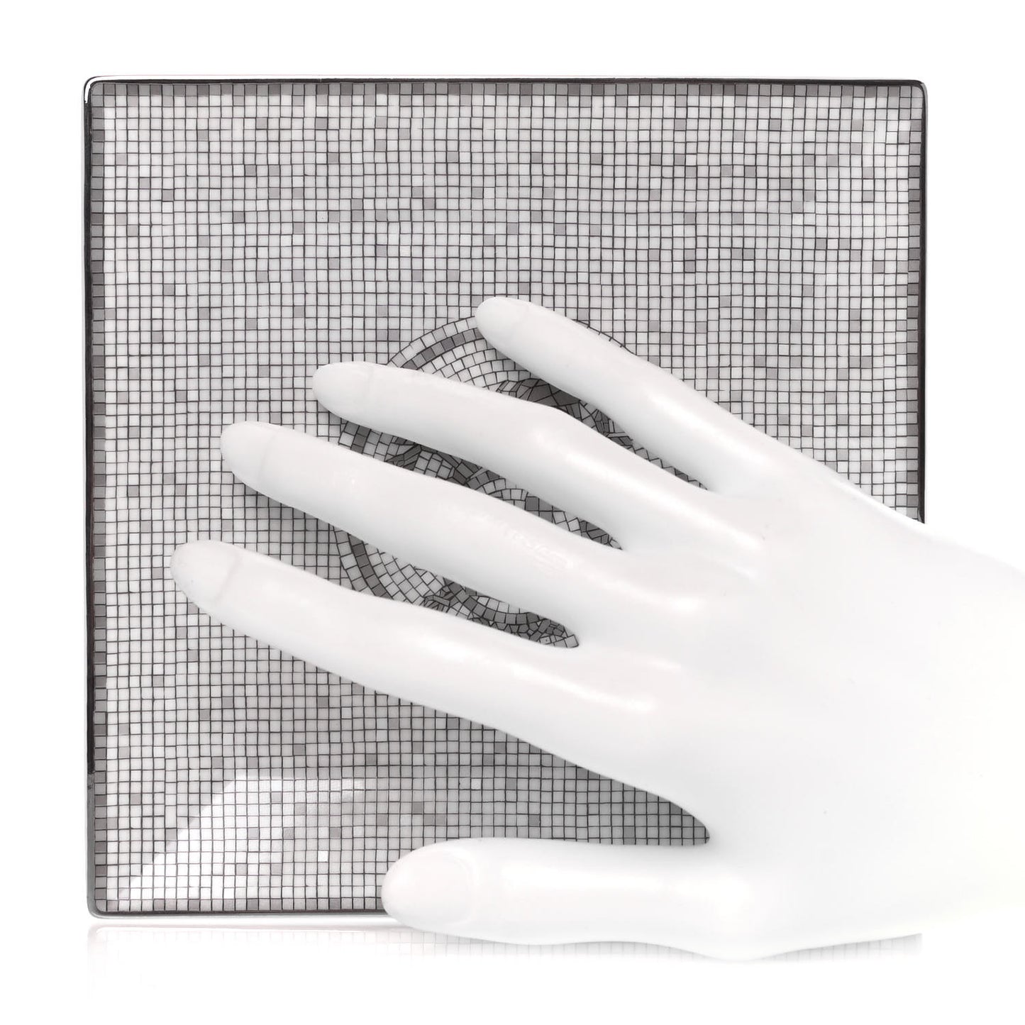 Porcelain Mosaique Au 24 Platinum Square Plate N°3