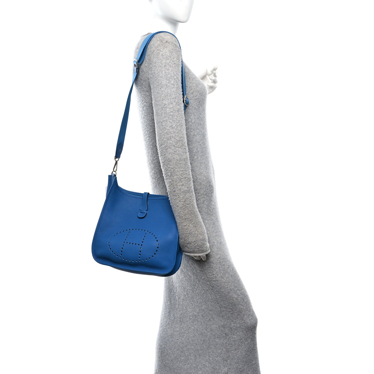 Hermes Taurillon Clemence Evelyne III PM Bleu Frida 2 of 10