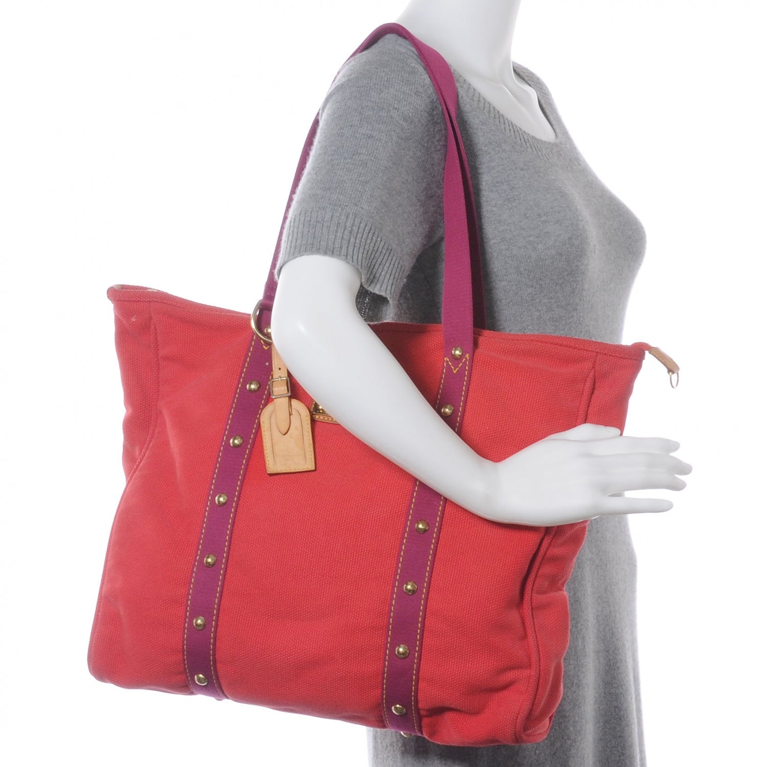 Louis Vuitton Antigua Cabas GM Red Pink 2 of 7