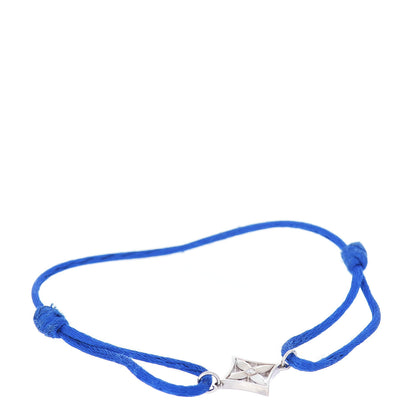 Louis Vuitton 18K White Gold Diamond Idylle Blossom Cord Bracelet Blue 1 of 4