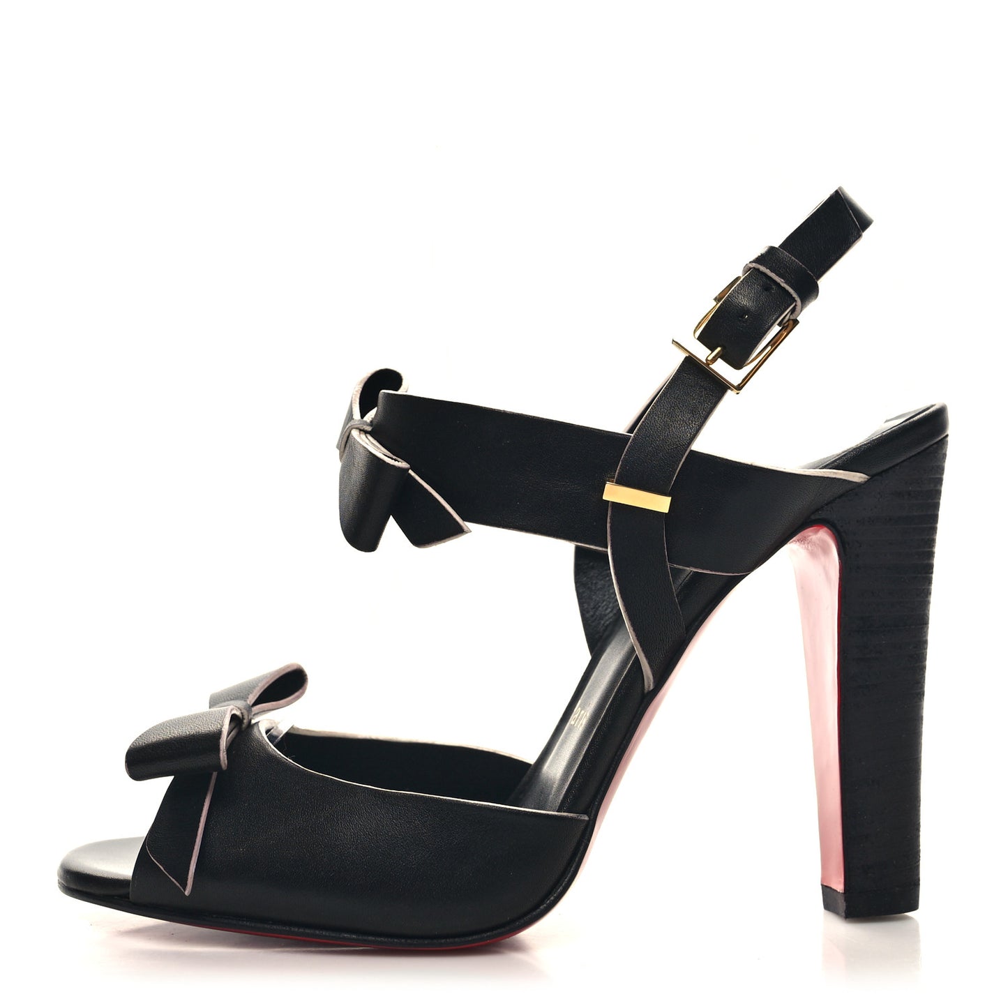 Nappa Bow Open Toe Sandals 36.5 Black