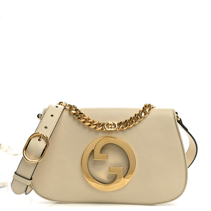 Gucci Roxy Calfskin Blondie Chain Shoulder Flap Bag Mystic White 1 of 11