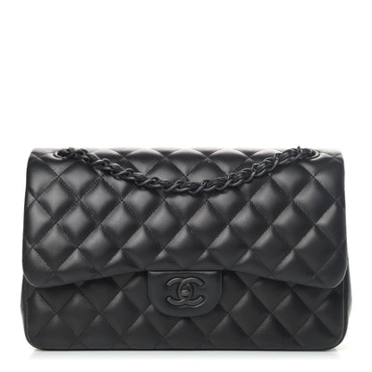Chanel Lambskin Quilted Jumbo Double Flap So Black 1 of 7