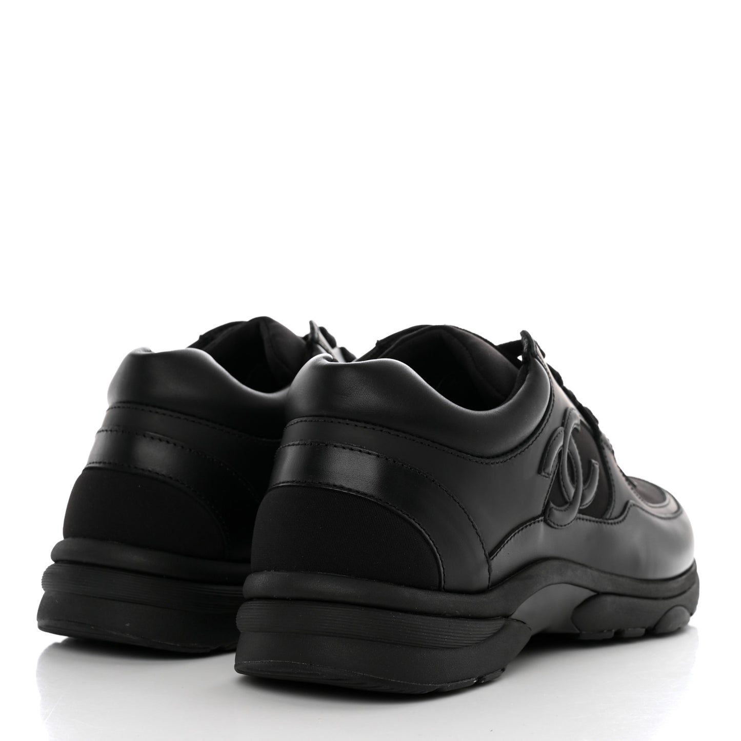 Fabric Calfskin Suede CC Sneakers 40 Black