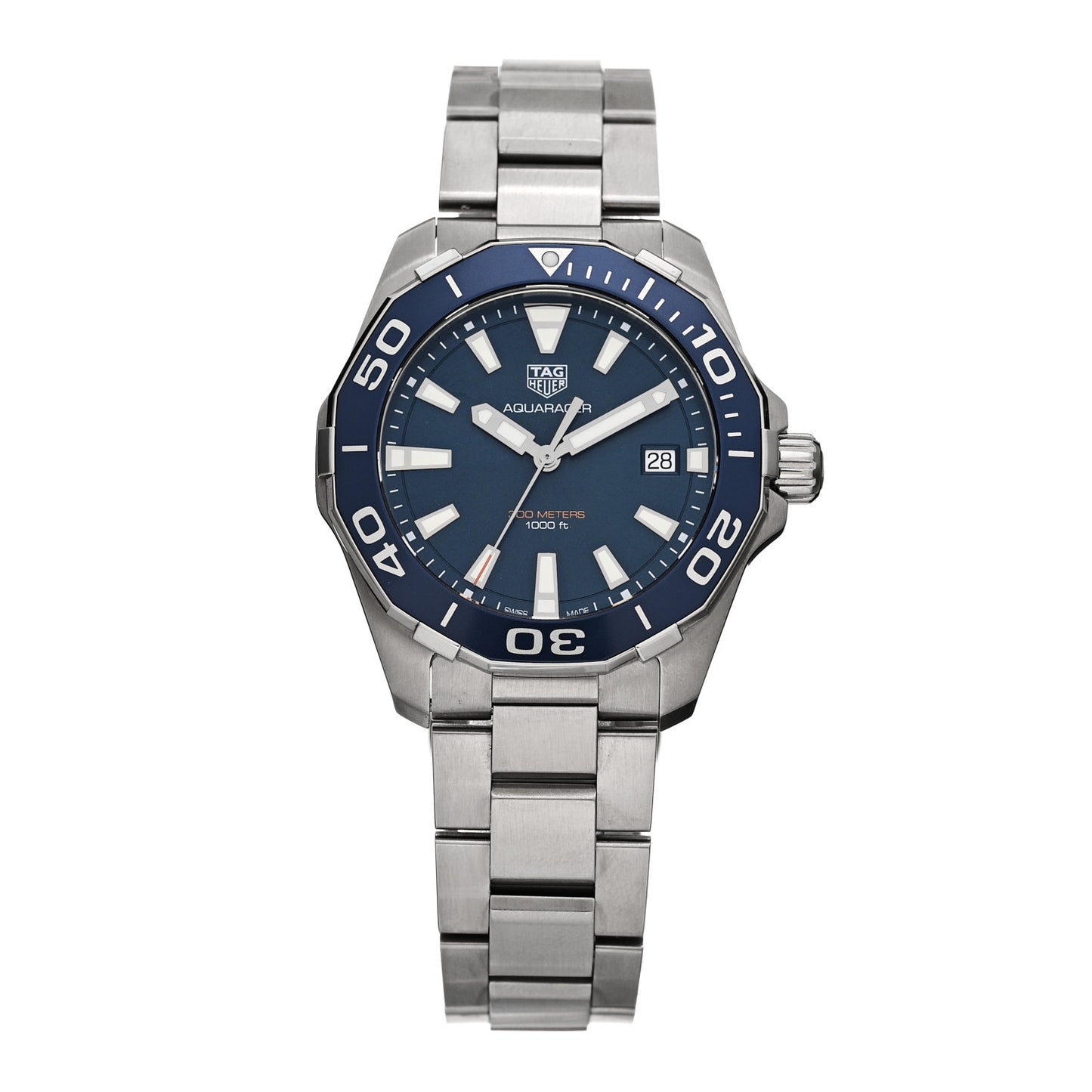 Stainless Steel 41mm Aquaracer 300M Quartz Watch Blue WAY111C