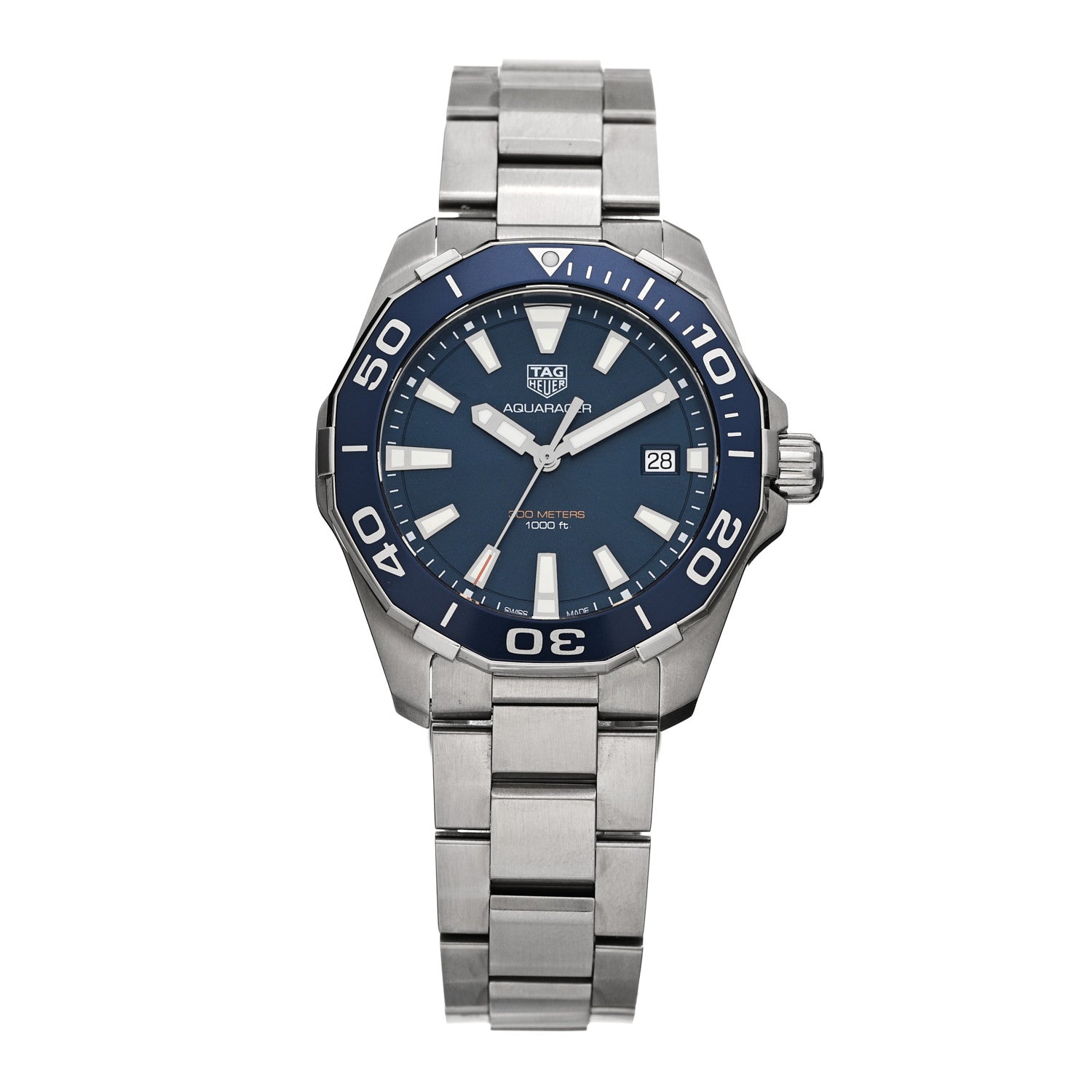 Tag Heuer Stainless Steel 41mm Aquaracer 300M Quartz Watch Blue WAY111C 1 of 5