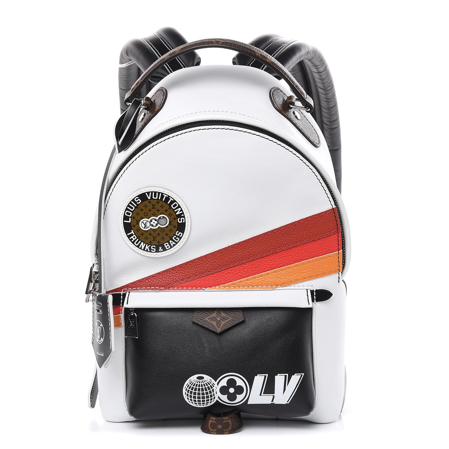 Calfskin Monogram LV Airline Palm Springs Backpack PM White