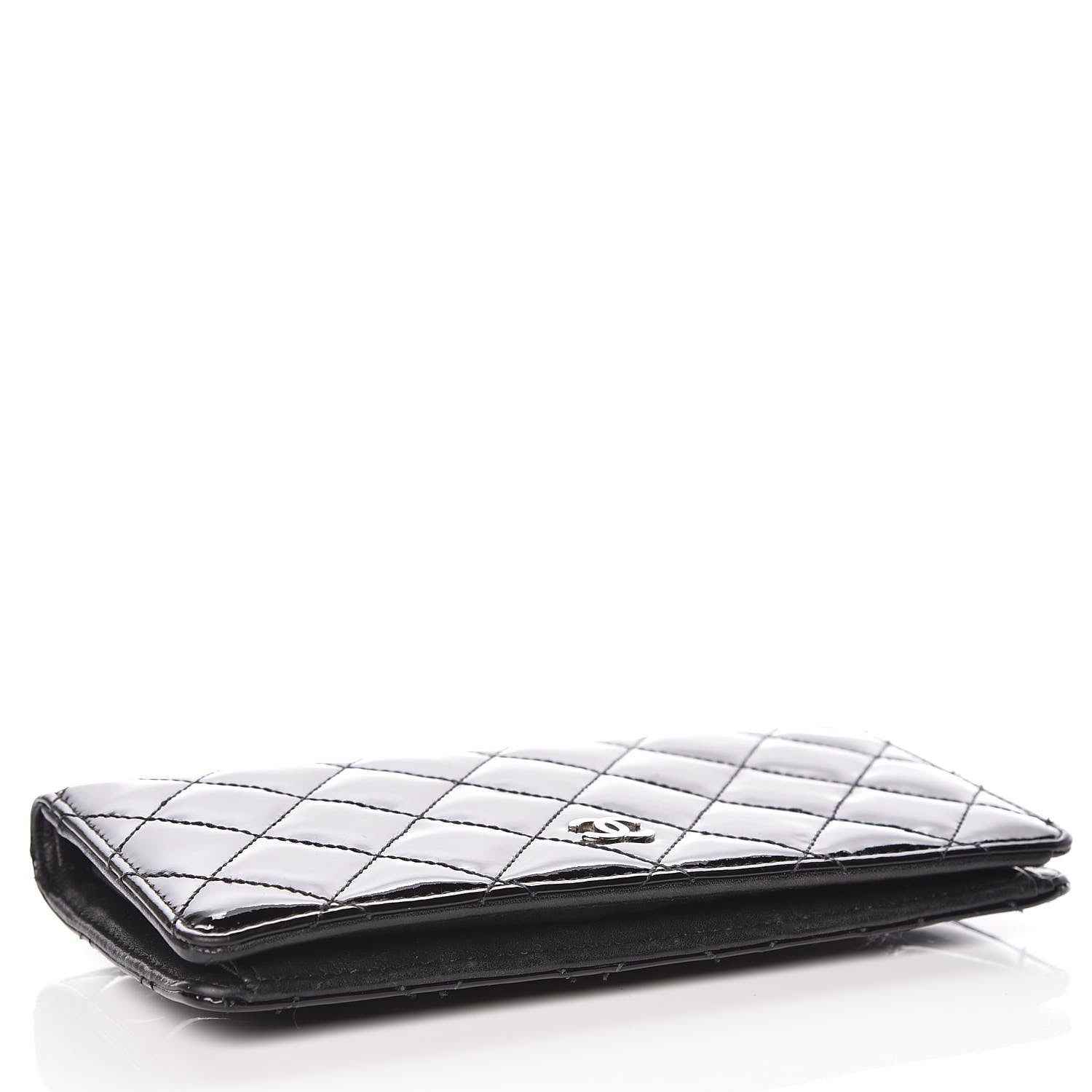 Chanel Patent Quilted Yen Wallet Black 4 of 13