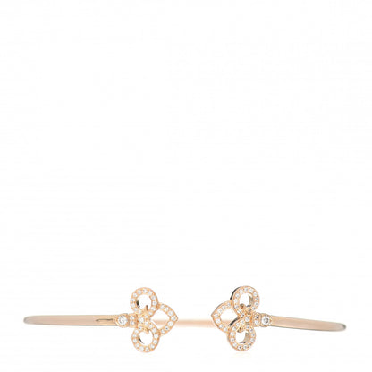 Tiffany 18K Rose Gold Diamond Fleur De Lis Wire Bracelet 1 of 5