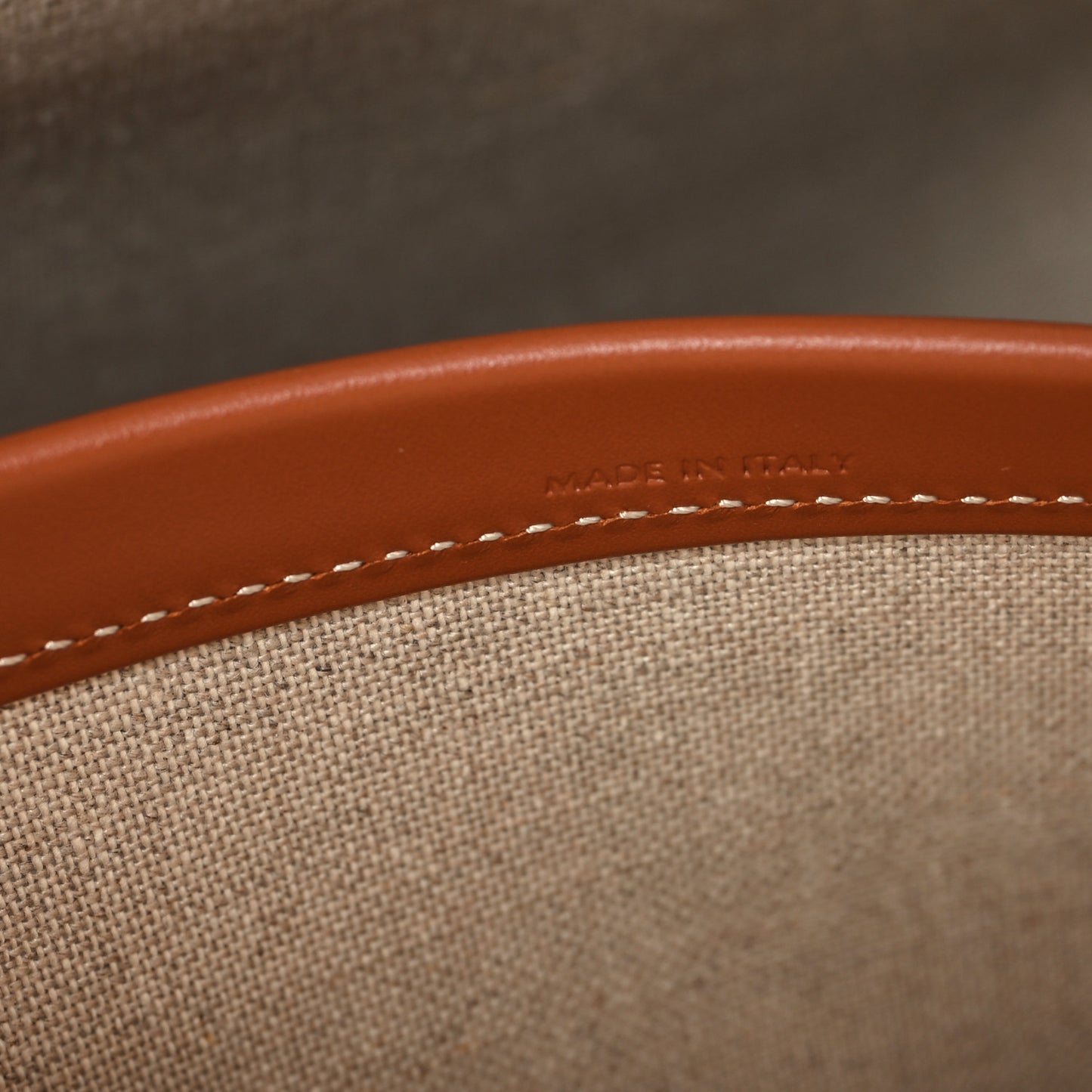 Canvas Calfskin Triomphe Large Cabas Thais Natural Tan