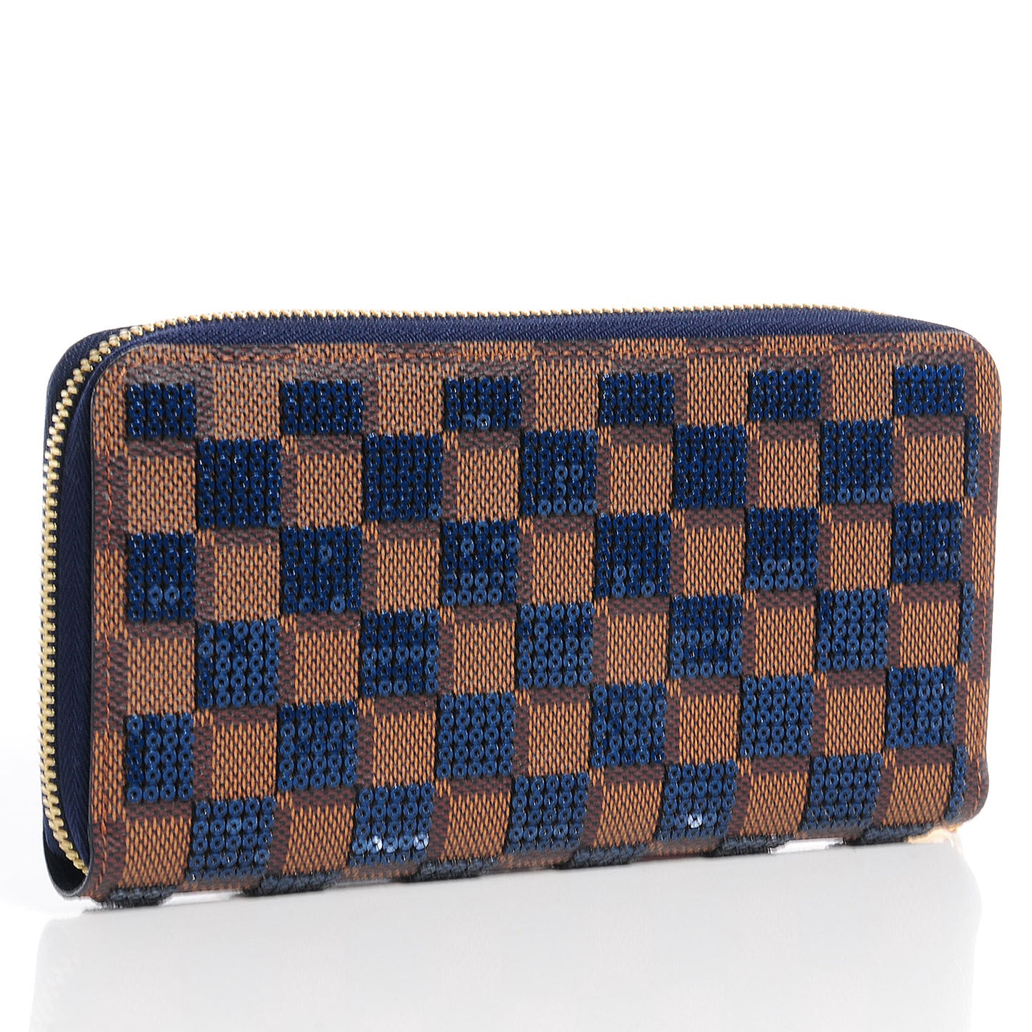 Damier Paillettes Zippy Wallet Blue
