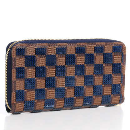 Louis Vuitton Damier Paillettes Zippy Wallet Blue 3 of 7