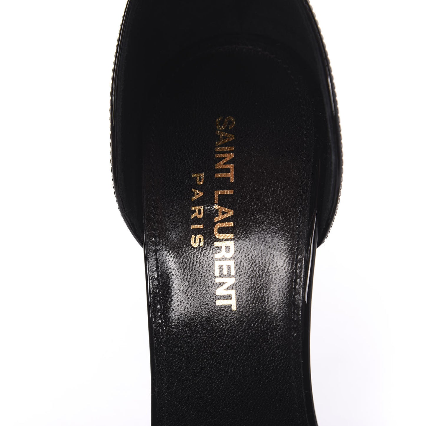 Patent Calfskin Opyum 110 Sandals 37 Black Gold