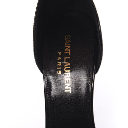 Saint Laurent Patent Calfskin Opyum 110 Sandals 37 Black Gold 6 of 8