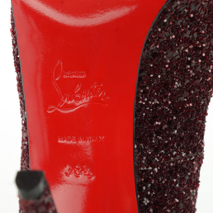 Christian Louboutin Glitter Very Prive 120 Pumps 38.5 Oxblood 6 of 7