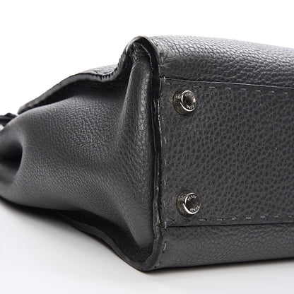 Fendi Cuoio Romano Selleria Bi-Color Large Peekaboo Iconic Satchel Asfalto Latte 12 of 13