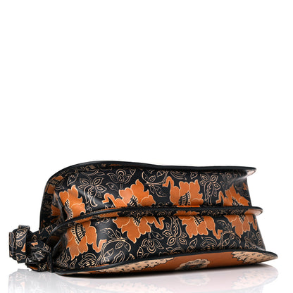 Valentino Garavani Calfskin Floral Print Mime Hobo Brown 3 of 8