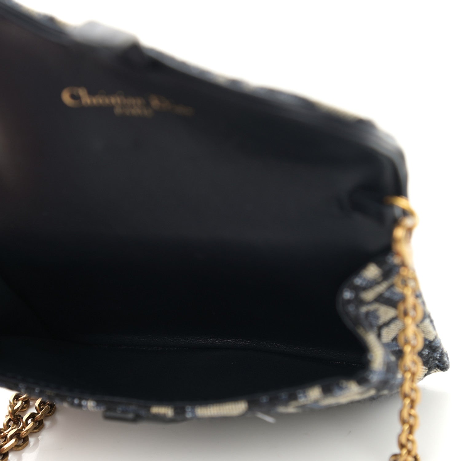 Christian Dior Oblique Nano Saddle Chain Pouch Blue 5 of 12