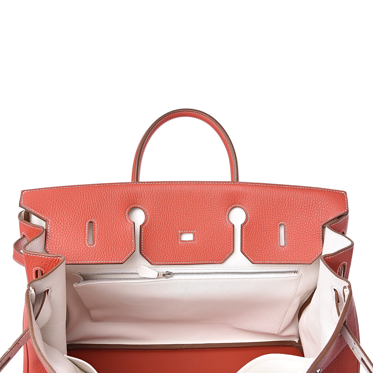 Hermes Togo Casaque Birkin 40 Sanguine White 24 of 31