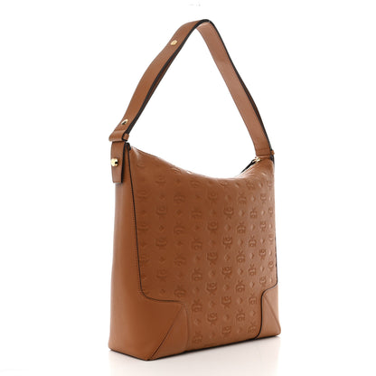 MCM Calfskin Ottomar Monogram Medium Klara Hobo Cognac 2 of 9