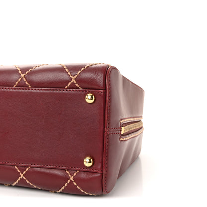 Chanel Calfskin Contrast Stitch Surpique Bowler Red 11 of 11