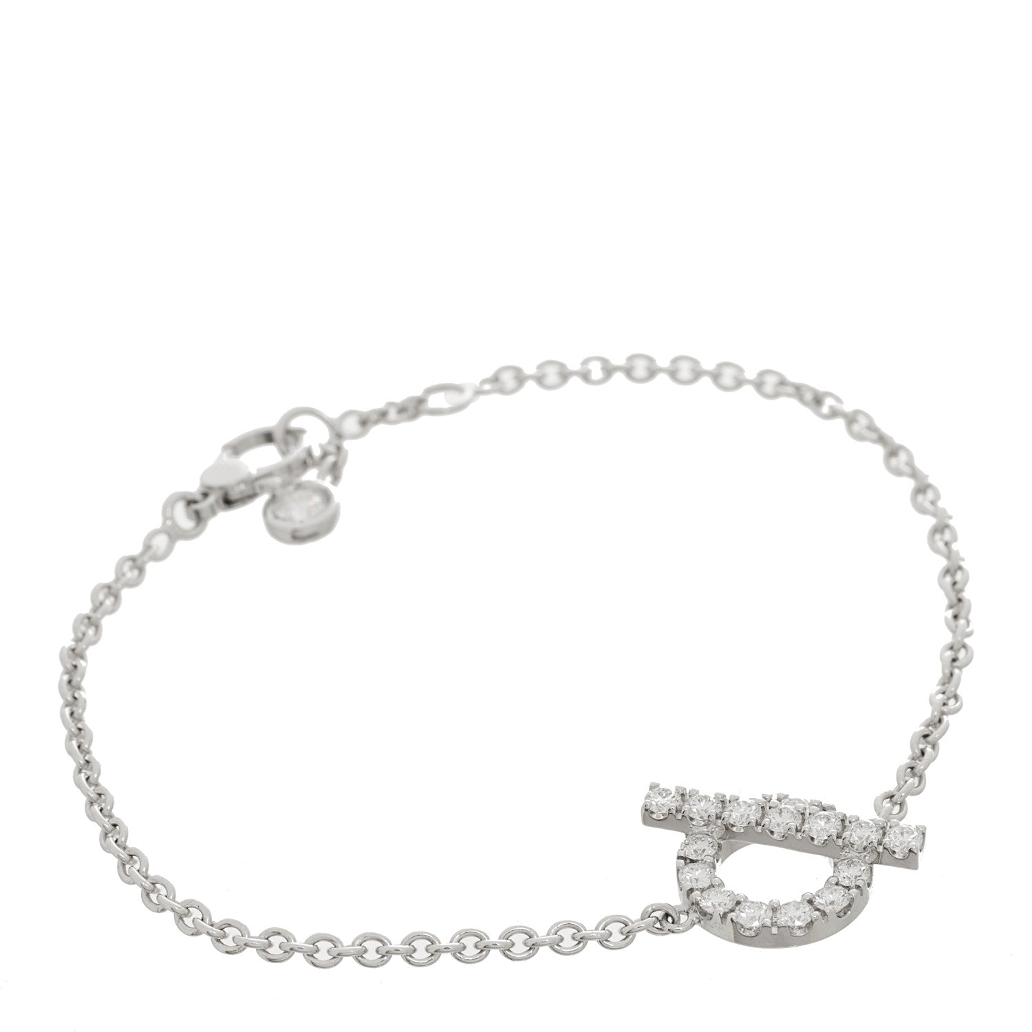 Hermes 18K White Gold Diamond Finesse Bracelet XS 1 of 4