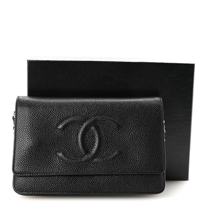 Chanel Caviar Timeless CC Wallet On Chain WOC Black 11 of 11