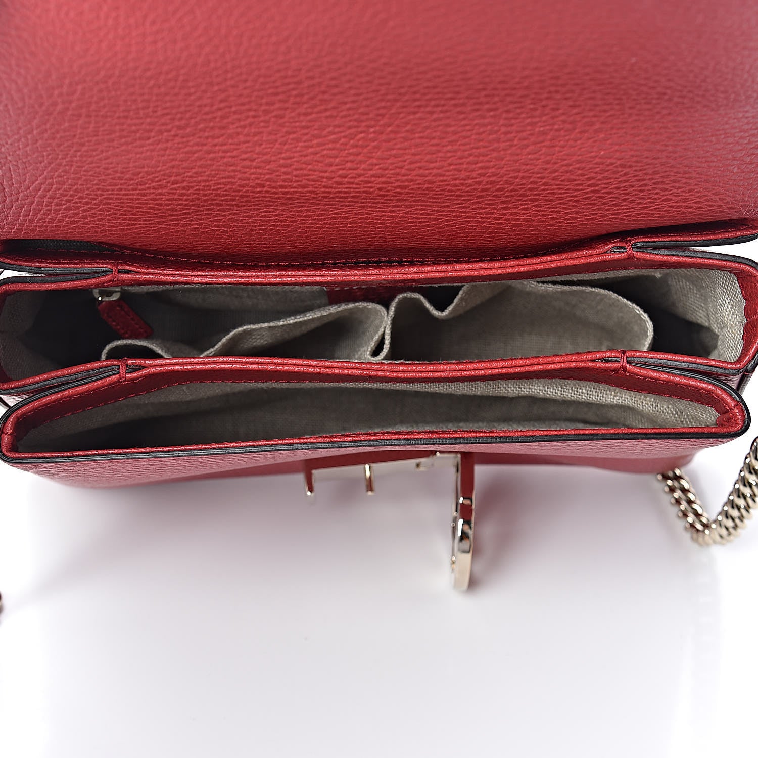 Gucci Dollar Calfskin Interlocking G Top Handle Shoulder Bag Red 5 of 10