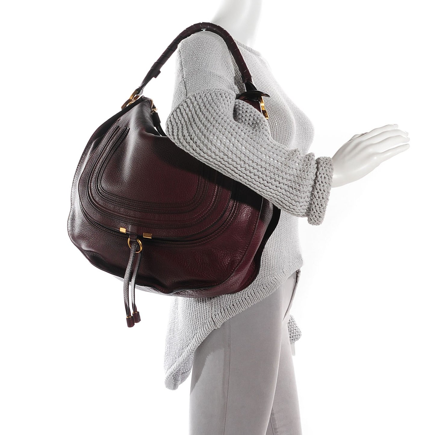 Calfskin Large Marcie Hobo Cocoa