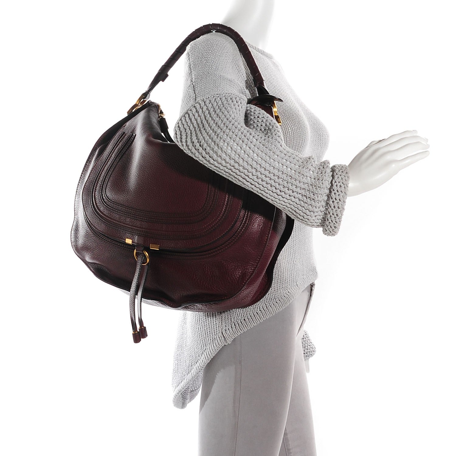 Chloe Calfskin Large Marcie Hobo Cocoa 2 of 10