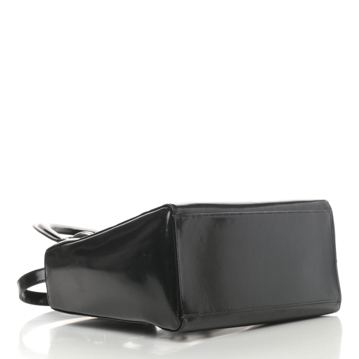 Glazed Calfskin Medium Lady Dior Black
