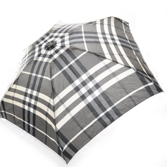 Burberry Compact Beat Check Umbrella Grey 1 of 5