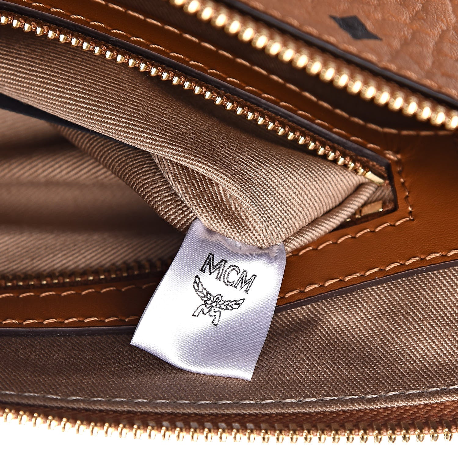 MCM Visetos Medium Crossbody Pouch Cognac 7 of 9