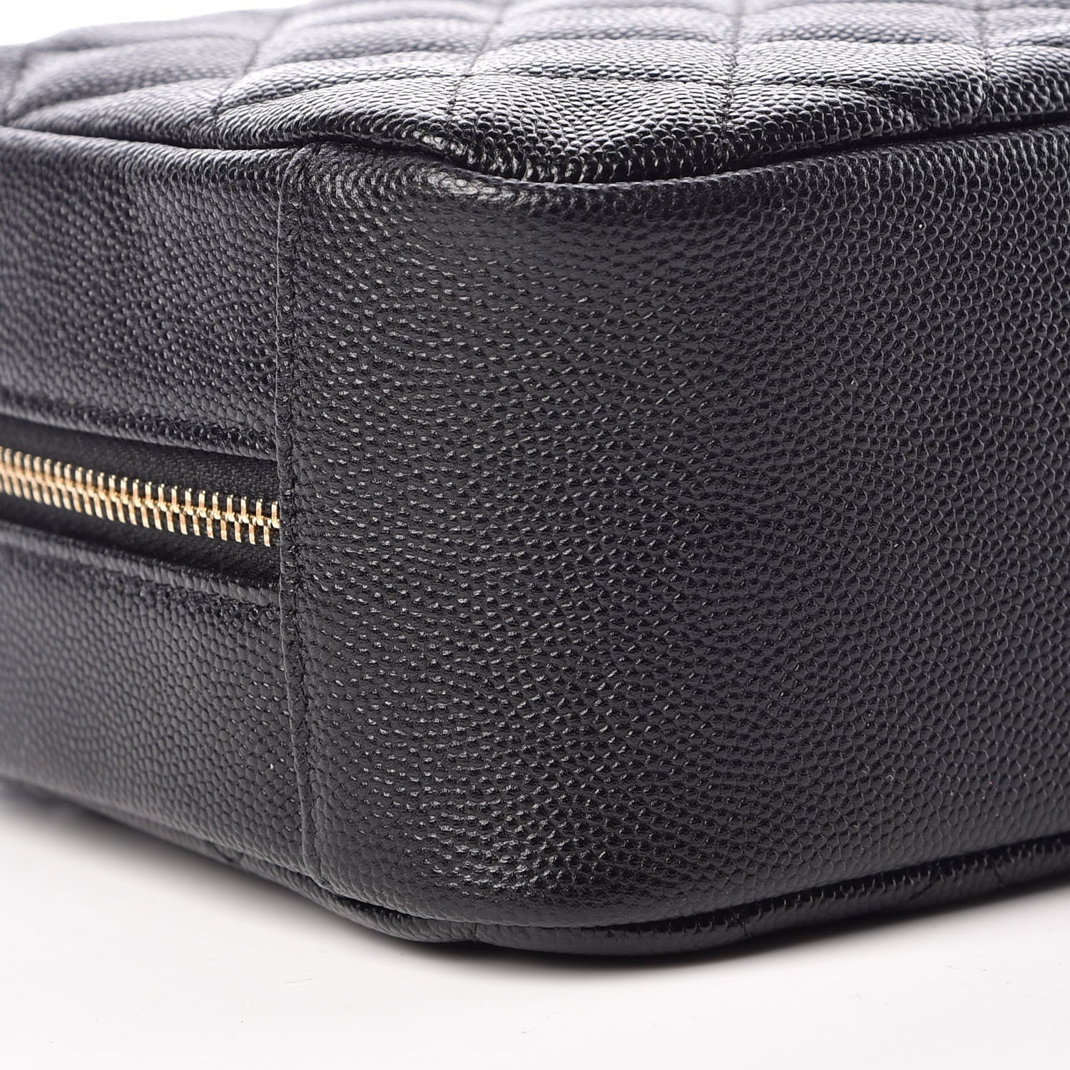 Chanel Caviar Quilted Curvy Pouch Cosmetic Case Black 8 of 9
