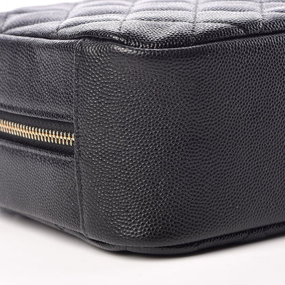 Chanel Caviar Quilted Curvy Pouch Cosmetic Case Black 8 of 9