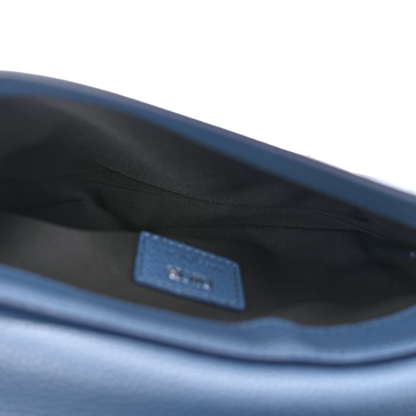 Grained Calfskin Saddle Pouch Blue