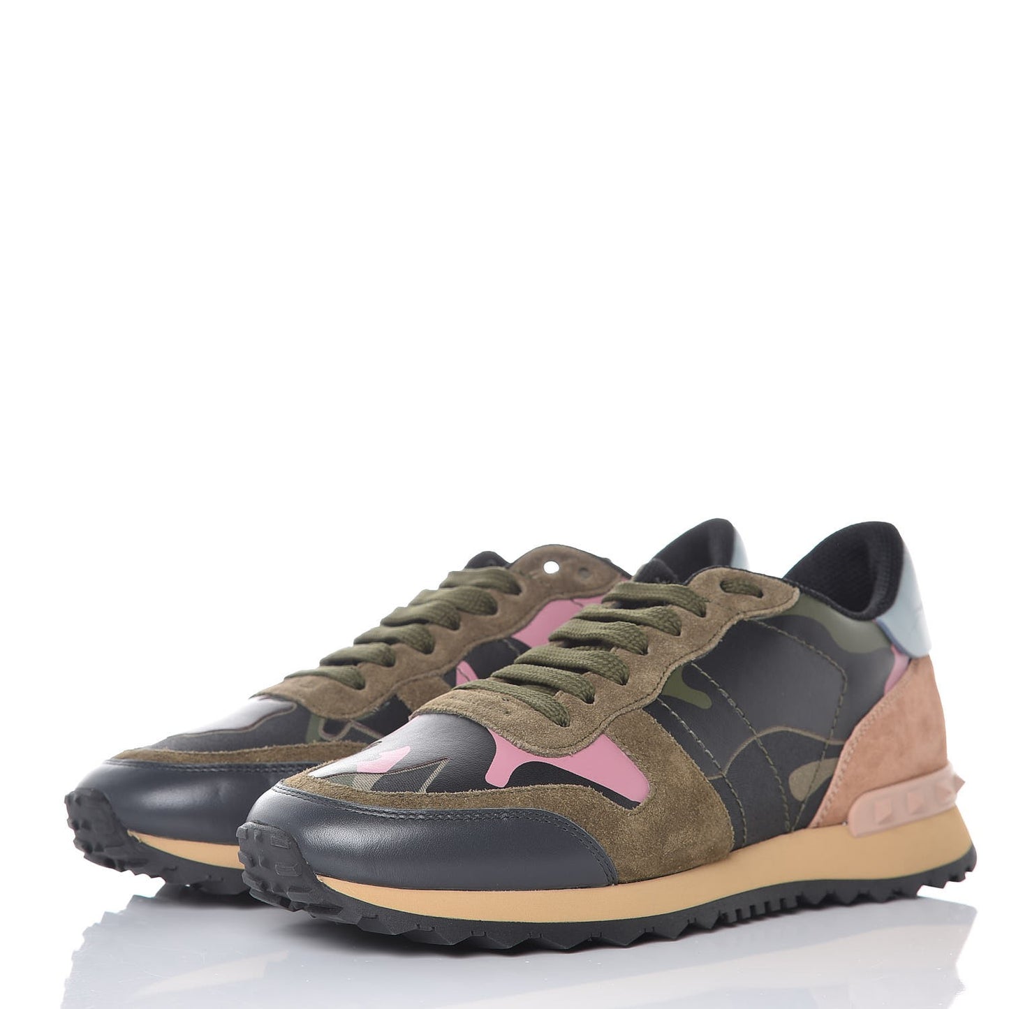 Nappa Suede Camouflage Womens Rockrunner Sneakers 37 Multicolor