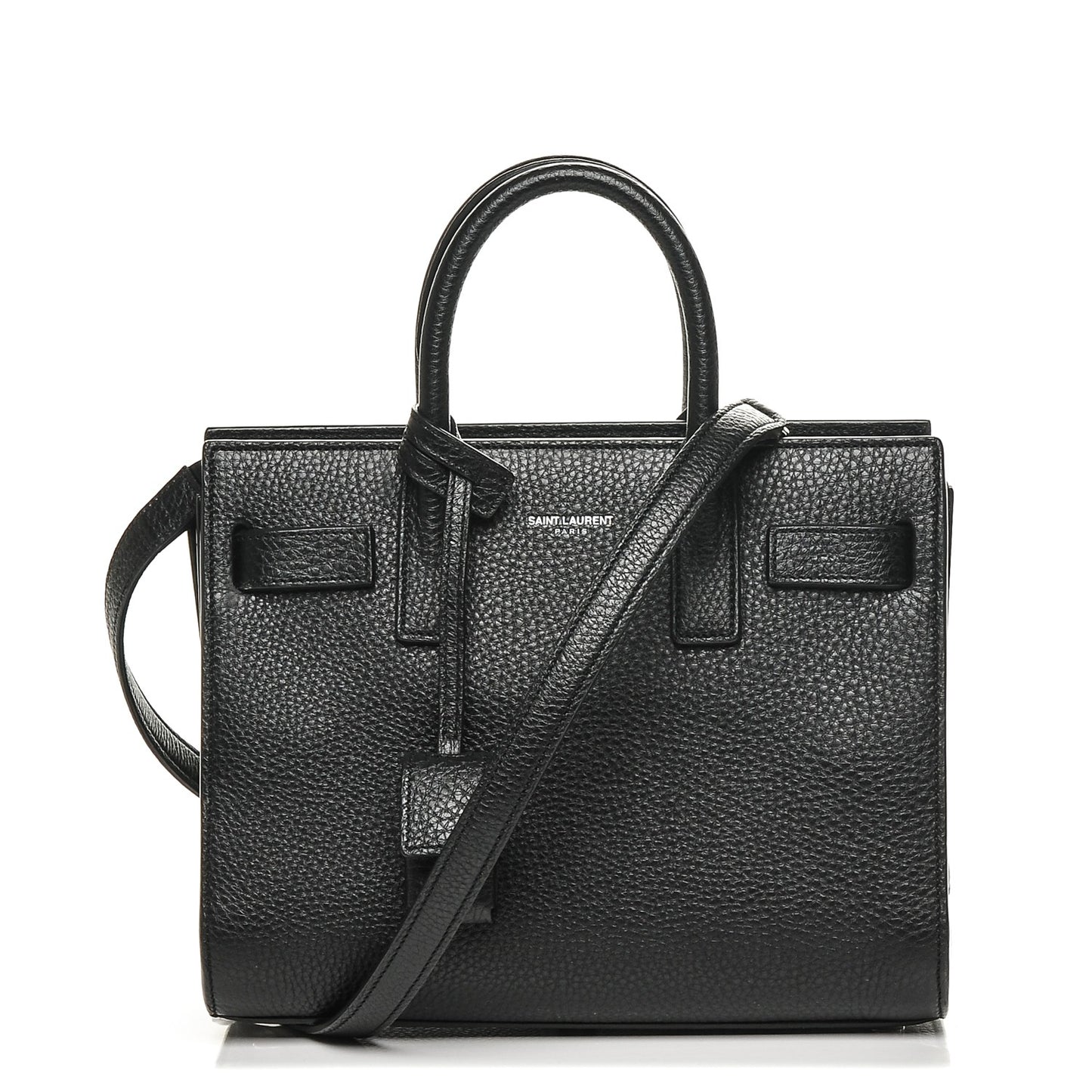 Grained Calfskin Nano Sac De Jour Black