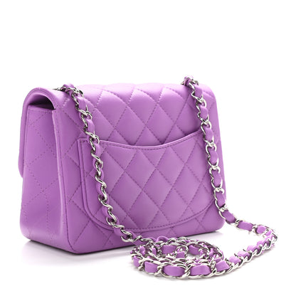 Chanel Lambskin Quilted Mini Square Flap Purple 3 of 9