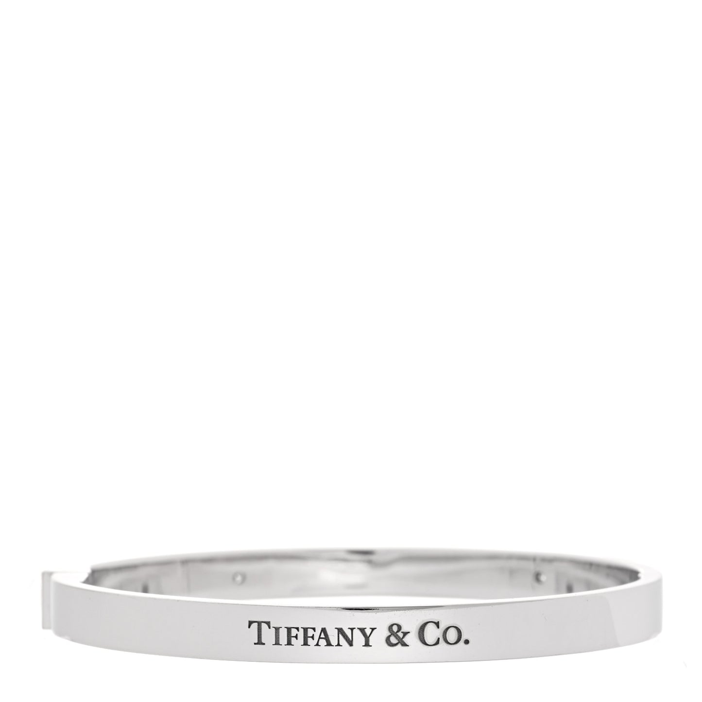 18K White Gold Diamond Hinged Bangle Bracelet