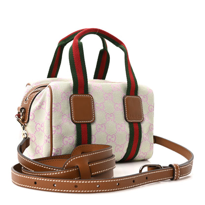 Gucci GG Supreme Web Mini GG Top Handle Bag Green Pink 3 of 10